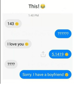 What is 143 in love?