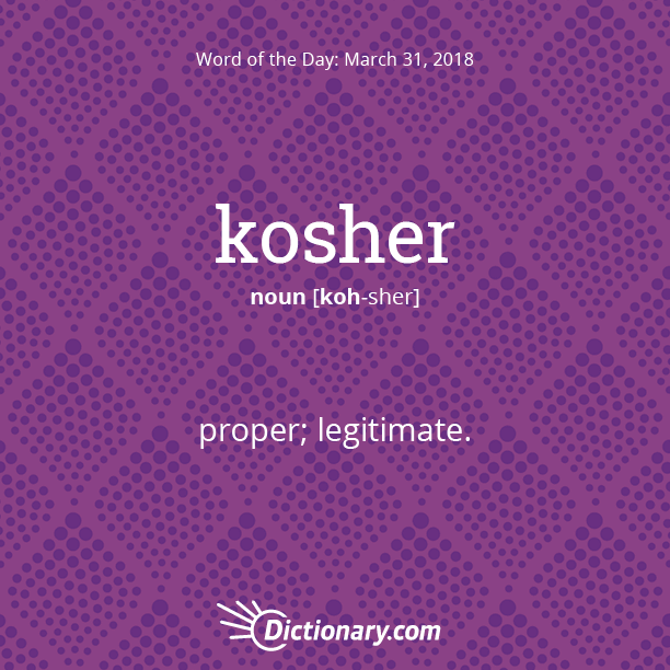 Word of the Day kosher