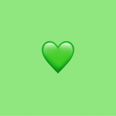 light green background with darker green heart emoji