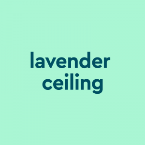 Light green background with dark green centered text that reads lavendar ceiling