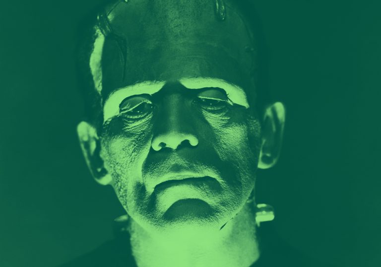 headshot of Frankenstein's monster