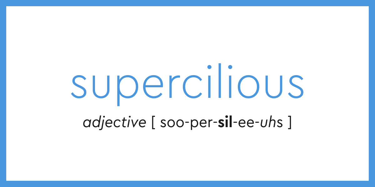 Word of the Day supercilious