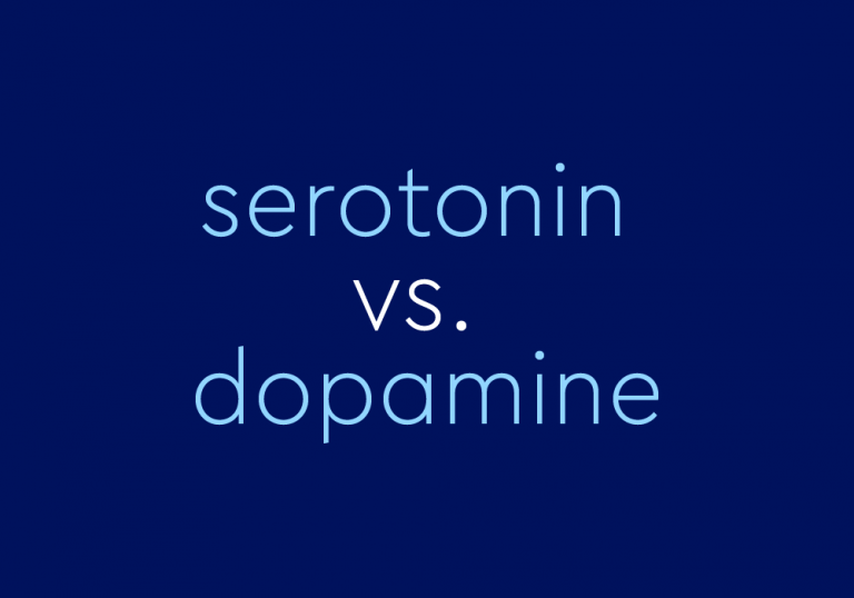 dark blue background with light blue text, dopamine vs serotonin