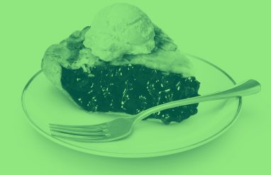 slice of pie on plate with fork