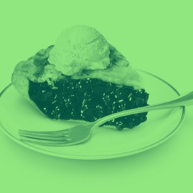 slice of pie on plate with fork