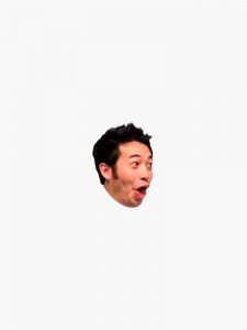 Image of the former Twitch emote known as "PogChamp," showing the very excited face of Ryan Gutierrez with wide eyes and mouth, facing right.