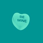 Illustration of heart that says Be Mine