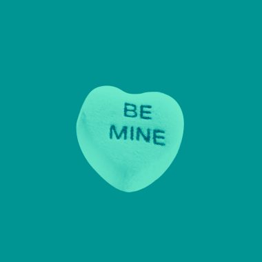Illustration of heart that says Be Mine
