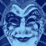 close up of venetian carnival mask