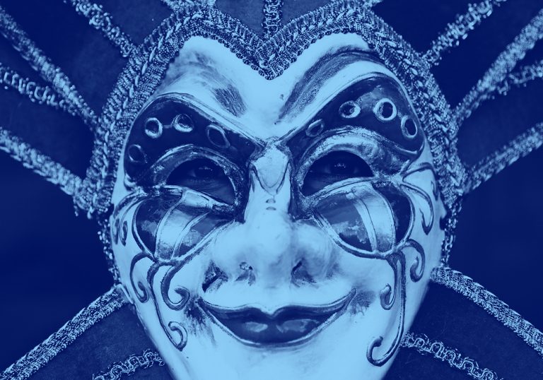 close up of venetian carnival mask