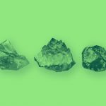 3 gemstones, green filter.