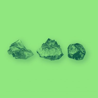 3 gemstones, green filter.