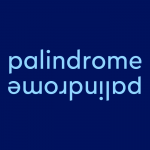text: "palindrome" (with "palindrome" also written underneath, upside down)