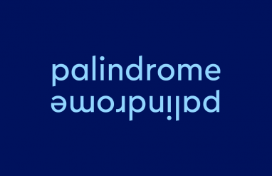 text: "palindrome" (with "palindrome" also written underneath, upside down)