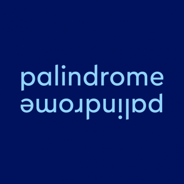 text: "palindrome" (with "palindrome" also written underneath, upside down)