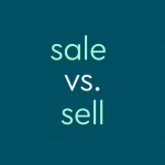 text: sale vs. sell