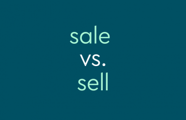 text: sale vs. sell