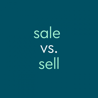 text: sale vs. sell