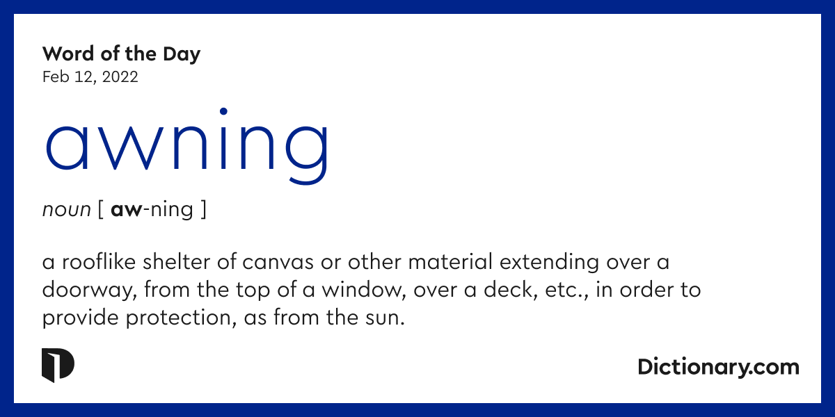Word of the Day awning