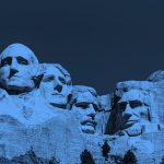 Mount Rushmore, blue filter