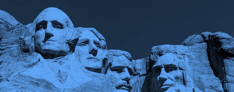 Mount Rushmore, blue filter