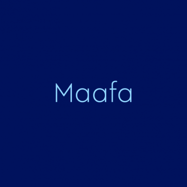 light blue text on dark blue background: maafa