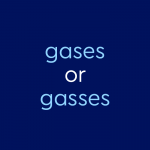 text in light blue font on dark blue background: gases or gasses