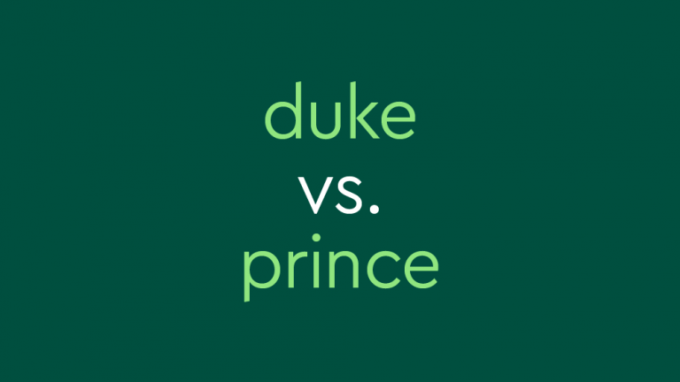 light green text on dark green background: "duke vs. prince"