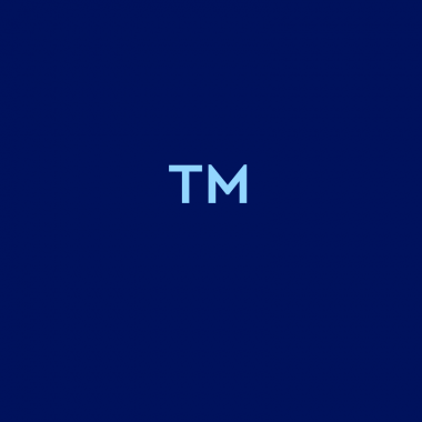 light blue text on dark blue background: "TM"