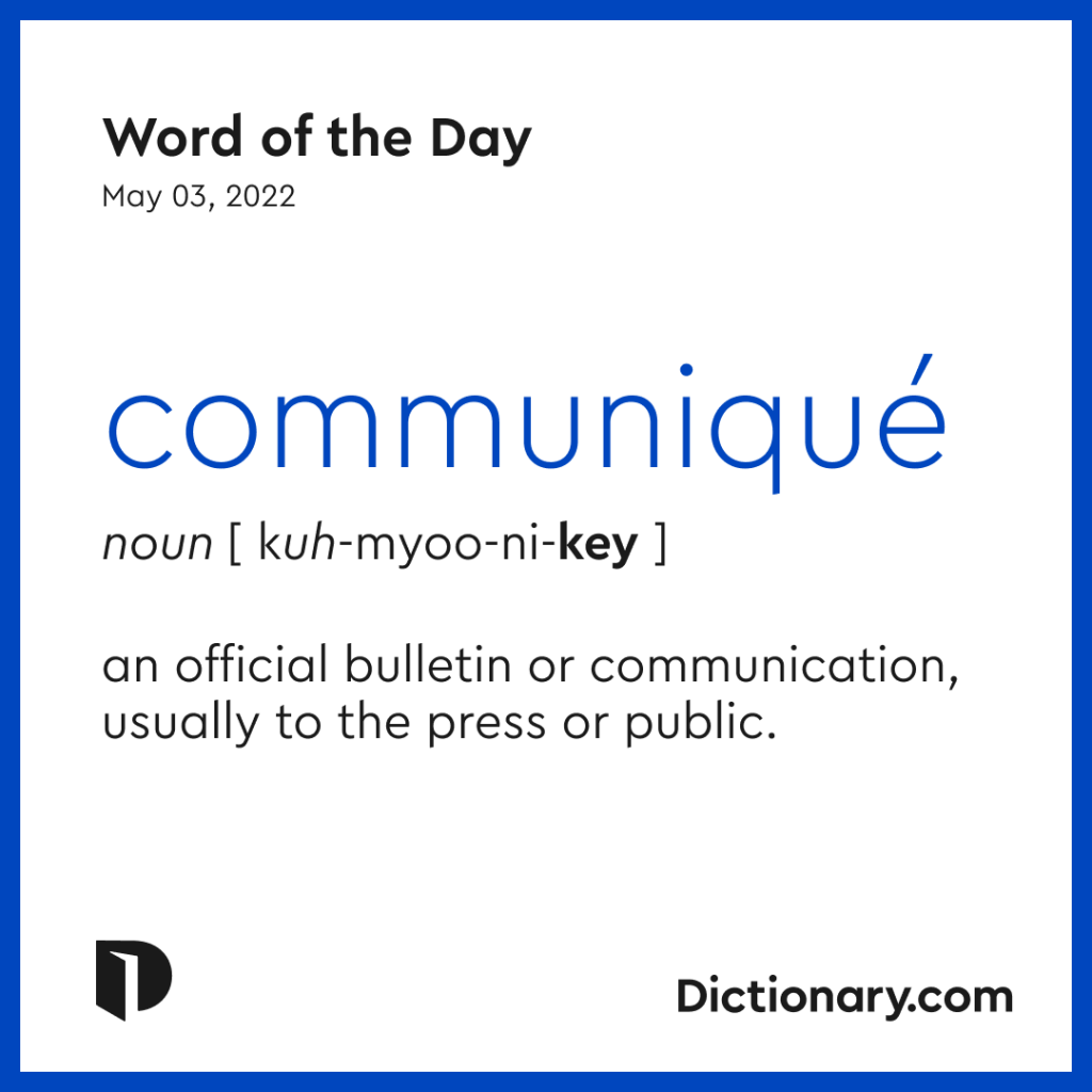 Word of the Day: Communiqué