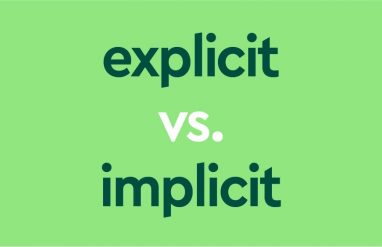 dark green text "explicit vs. implicit" on light green background