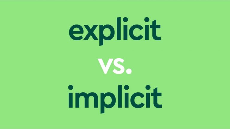 dark green text "explicit vs. implicit" on light green background
