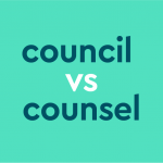 dark teal text on light teal background: "council vs. counsel"