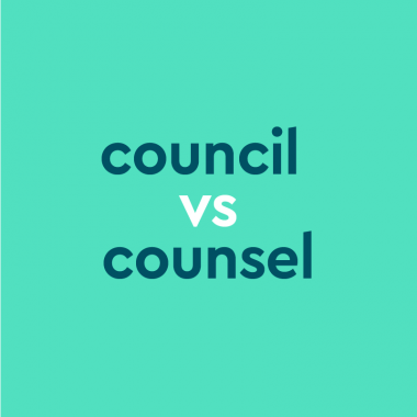 dark teal text on light teal background: "council vs. counsel"