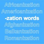 white text on blue background