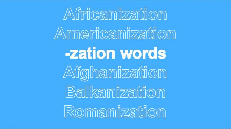 white text on blue background