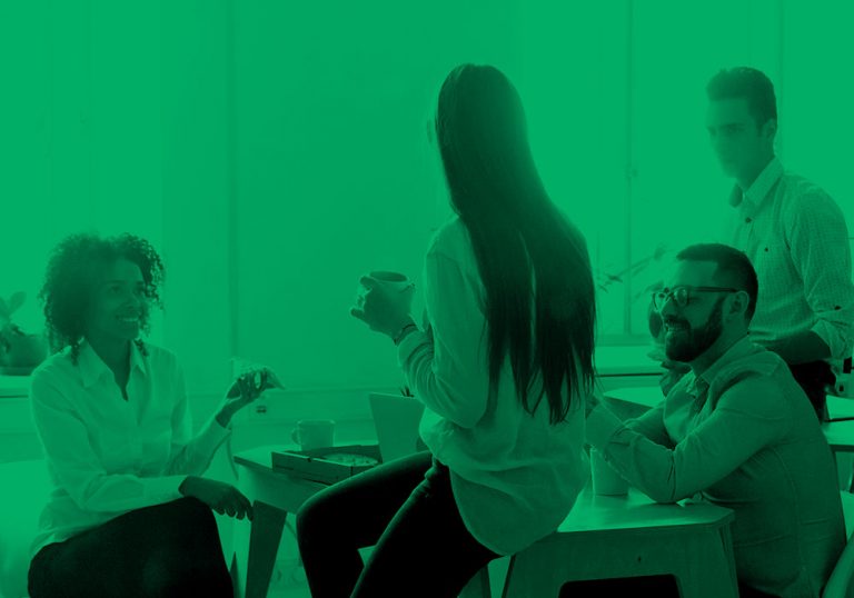 people in office on break