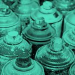 filtered image of spray cans