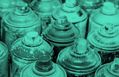 filtered image of spray cans