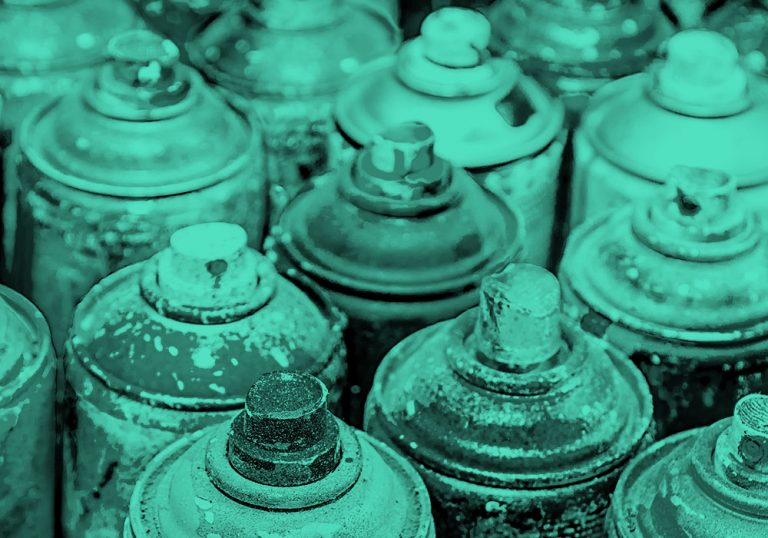 filtered image of spray cans
