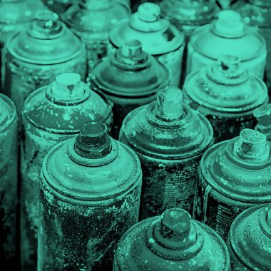 filtered image of spray cans