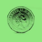 British pound on green background