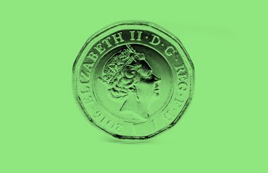 British pound on green background