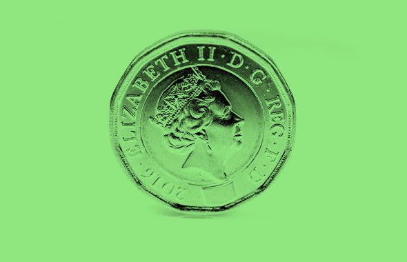 British pound on green background