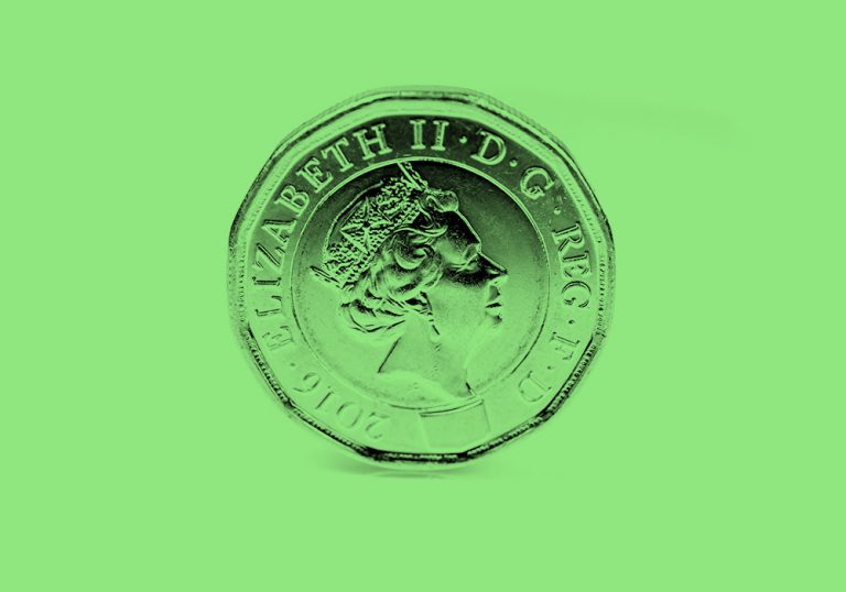 British pound on green background