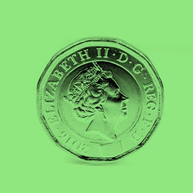 British pound on green background