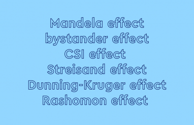 names of types of effects on blue background