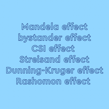 names of types of effects on blue background