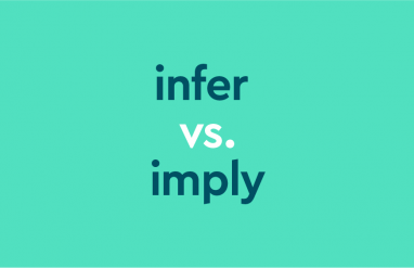 infer vs. imply, dark teal text on light teal background.