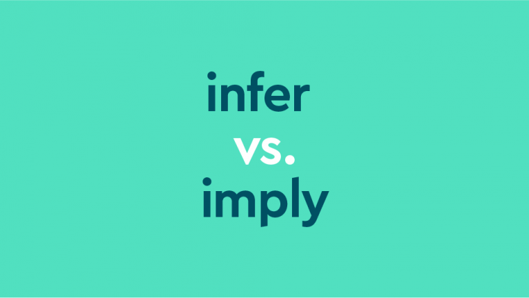 infer vs. imply, dark teal text on light teal background.